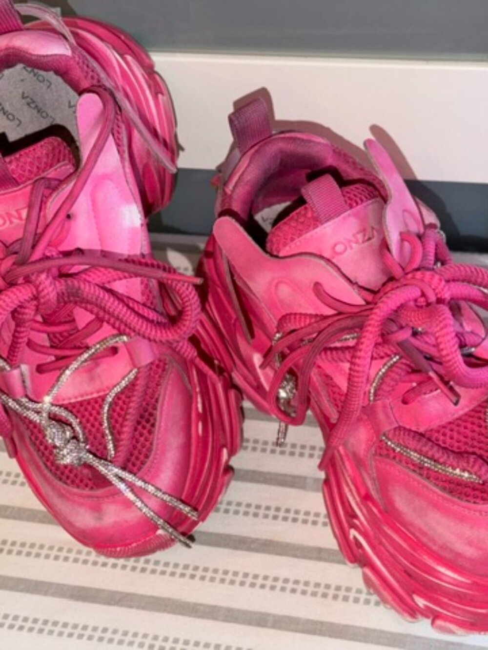 Sneaker shoes, chunky, pink, Lonza NY, size 38 EU, about 7.5 US - Picture 4 of 4